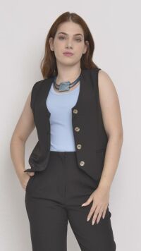 Imagem adicional 0 do item Colete Teresa Preto – Alfaiataria Feminina Elegante e Refinada