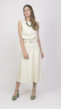 Imagem adicional 0 do item Conjunto de Alfaiataria com Saia Evasê e Cropped Lara Cross Time - Elegância e Estilo - Verde Claro