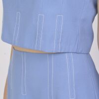 Imagem adicional 3 do item Conjunto Catarina – Saia Longa e Cropped de Alfaiataria com Pesponto | Look Elegante em Azul