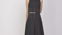 Imagem adicional 3 do item Conjunto Catarina – Saia Longa e Cropped de Alfaiataria com Pesponto | Look Elegante em Preto