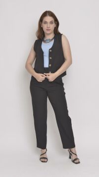 Imagem adicional 4 do item Regata Canelada Azul com Alças Largas - Conforto e Estilo para Todo o Dia