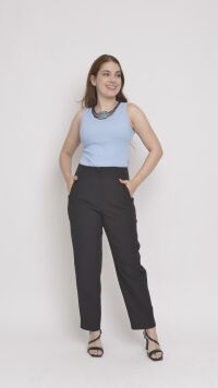 Imagem adicional 0 do item Regata Canelada Azul com Alças Largas - Conforto e Estilo para Todo o Dia