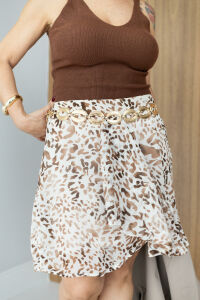 Imagem adicional 2 do item Saia Savannah Boho - Animal Print - Leveza, Estilo e Atitude