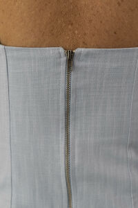 Imagem adicional 6 do item Top Cropped Feminino Lúmen - Azul - com Decote Coração e Alça Regulável