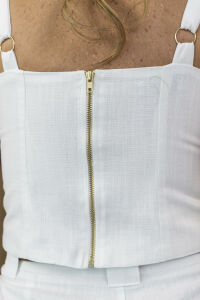 Imagem adicional 5 do item Top Cropped Feminino Lúmen - Branco - com Decote Coração e Alça Regulável