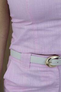 Imagem adicional 3 do item Top Cropped Feminino Lúmen - Rosa - com Decote Coração e Alça Regulável