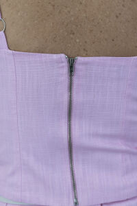 Imagem adicional 6 do item Top Cropped Feminino Lúmen - Rosa - com Decote Coração e Alça Regulável