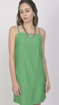 Imagem adicional 3 do item Vestido Verde Curto de Alfaiataria com Alças Finas - Elegância Clássica e Toque Moderno para Qualquer Ocasião