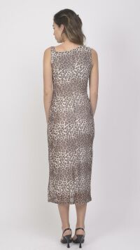 Imagem adicional 0 do item Vestido de Alfaiataria com Sobreposição de Tule e Detalhe Onça Animal Print - Versatilidade para Diversas Ocasiões