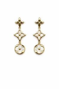 Imagem de Brinco Trevo Branco/dourado