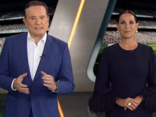 Imagem principal do artigo Ao vivo, Roberto Cabrini puxa Carolina Ferraz pelo braço e a corrige: "Pode ler"