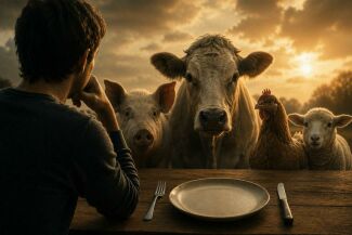 Image from the news article: When Excuses Run Out, Why Do We Continue to Consume Animals?