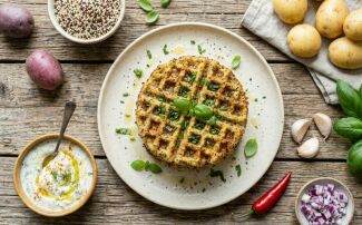 Image from the news article: Savory Potato Waffle with Quinoa and Spices