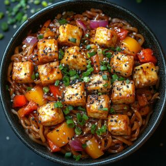 Image of the news Crispy Tofu Yakisoba with Sautéed Vegetables in a Velvety Oriental Sauce