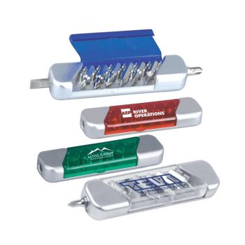 Imagem do produto KIT FERRAMENTA 6 Pecas ESTOJO PRATA C/ TAMPA COLORIDA 7036