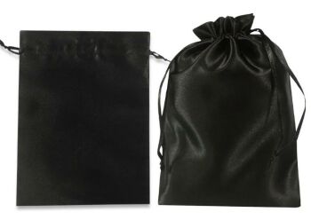 Imagem do produto Saquinho de Cetim 10x15cm Pacote 10 unidades - Preto