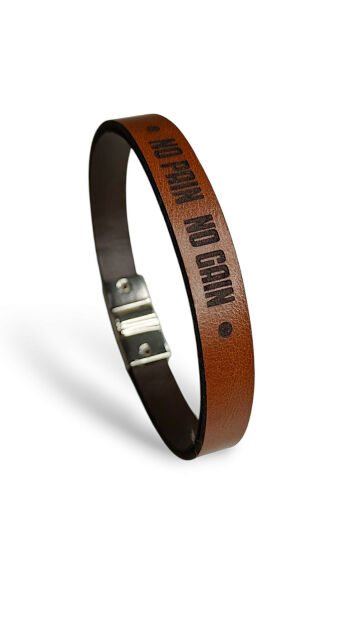 Imagem de PULSEIRA DE COURO MASCULINA E FEMININA NO PAIN NO GAIN