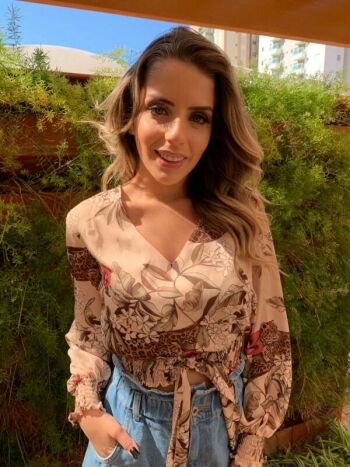 Imagem de Cropped Estampado Crepe de Seda - Esmeral