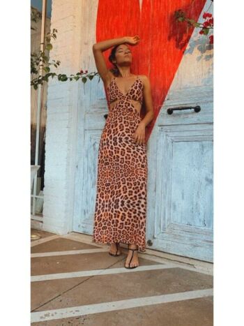 Imagem de Vestido Animal Print crepe de seda - Únicas