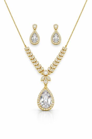 Imagem de Conjunto Colar + Brinco Dourado