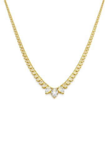 Imagem de Colar Riviera Corações Dourado