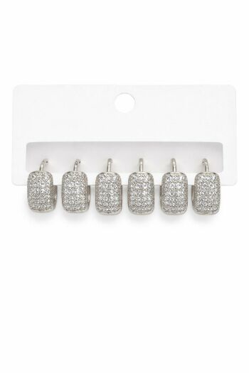 Imagem de Cartela 3 Pares de Argolas Cravejadas Prata