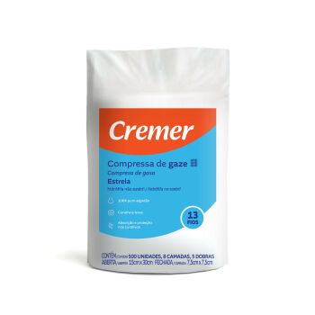 Imagem do produto COMPRESSA DE GAZE TIPO ESTRELA 7.5CMX7.5CM CREMER UND