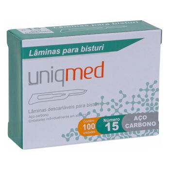 Imagem do produto ACO CARB N15 LAMINAS P BISTURI UNIQMED