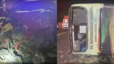 Imagem da notícia Acidente com ônibus que saiu de Campo Grande com destino ao litoral deixa um morto e 37 feridos