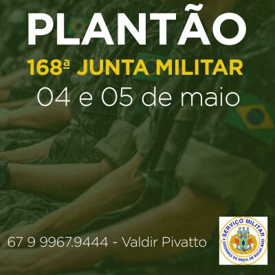 Imagem da notícia Junta Militar de Chapadão do Sul realiza plantão para quem precisa de documentos militares para regularização