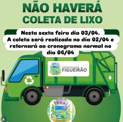 Imagem da notícia Coleta de lixo é suspensa nesta sexta-feira em Figueirão e retorna na segunda