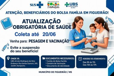 Imagem da notícia Beneficiários do Bolsa Família devem atualizar pesagem e vacinação em Figueirão