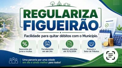 Imagem da notícia Regulariza Figueirão oferece até 100% de desconto para quitar dívidas com o município