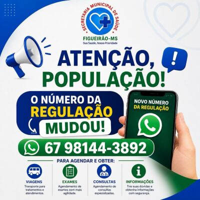 Imagem da notícia Saúde de Figueirão muda número da Regulação; saiba como entrar em contato