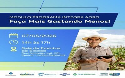 Imagem da notícia Nesta quinta-feira: Workshop do Sebrae em Cassilândia ensina produtores a reduzir custos e melhorar resultados