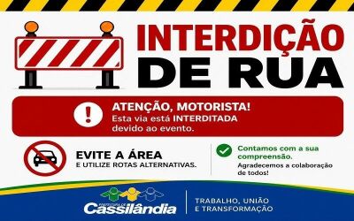 Imagem da notícia Confira qual rua será interditada durante Festival Estudantil de Música em Cassilândia