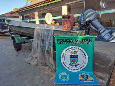 Imagem da notícia Dois homens são autuados por pesca predatória no Rio Taquari em Coxim