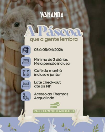 Pacote Páscoa - Wakanda Hotel