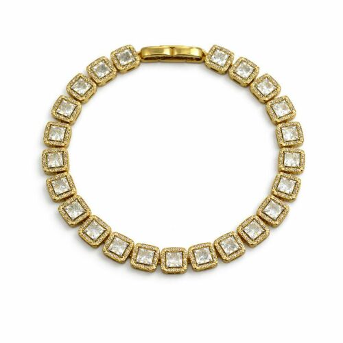 Imagem de Pulseira Riviera Quadriculada Dourada