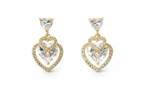 Imagem de Brinco Coração Vazado Dourado