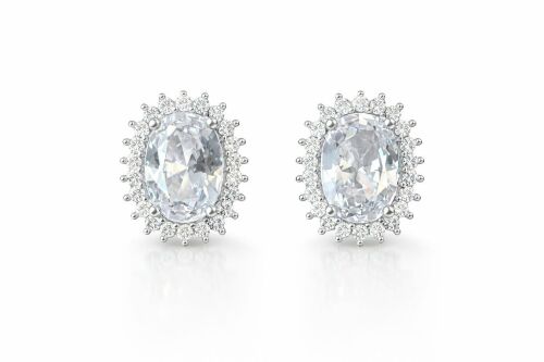 Imagem de Brinco Clips Oval Cravejado Crystal