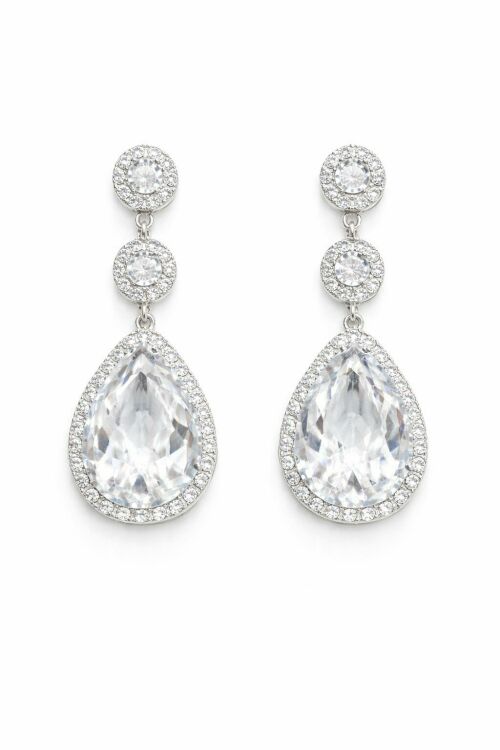 Imagem de Brinco Drop Crystal Prata