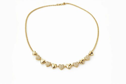 Imagem de Colar Corações Dourado