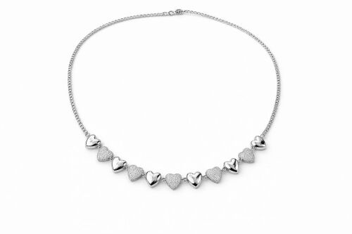 Imagem de Colar Corações Prateado