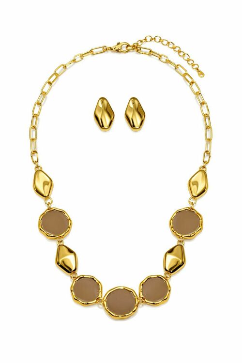 Imagem de Colar e Brinco Orgânico Fendi