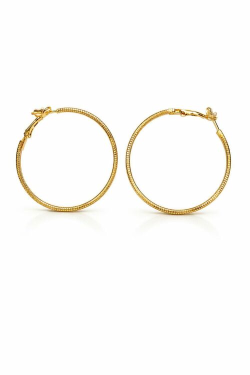 Imagem de Brinco Argola Texturizada Dourada