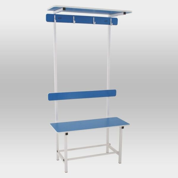 Imagem do produto Banco com Cabideiro e Maleiro em Fórmica para Vestiário - 1,00m