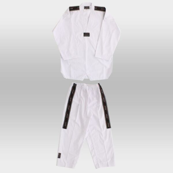 Imagem do produto Dobok Canelado Adulto Branco com Gola Branca A4