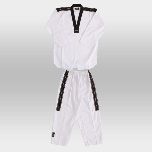 Imagem do produto Dobok Canelado Branco com Gola Preta M0