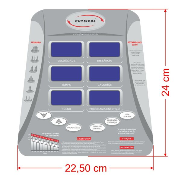 Imagem do produto Adesivo Central do Painel para Bike Vertical, Horizontal e Eliptico Profissional Modelo 2 - (P.U.)